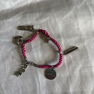 Givenchy Pink Rope Charm Bracelet with Silver-Tone Charms